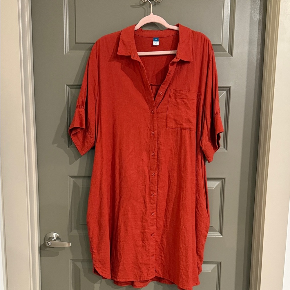 Old Navy Red Collared Shirt